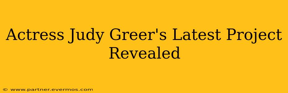 Actress Judy Greer's Latest Project Revealed