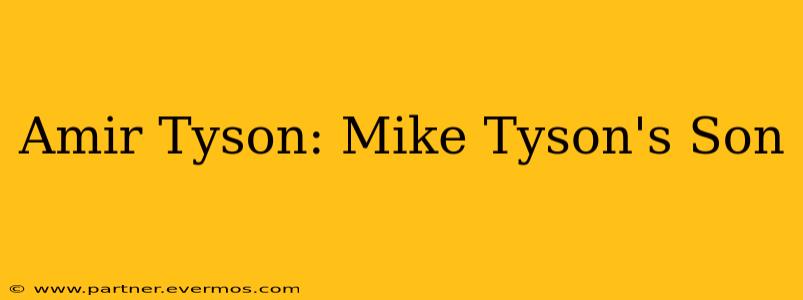 Amir Tyson: Mike Tyson's Son