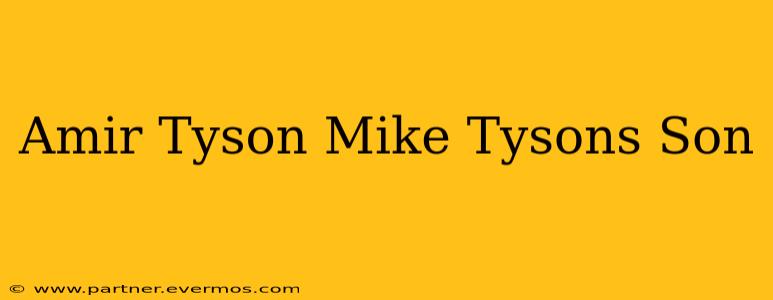 Amir Tyson Mike Tysons Son