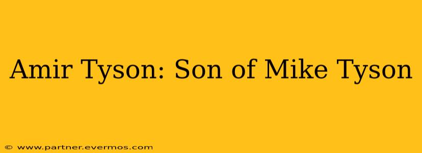 Amir Tyson: Son of Mike Tyson