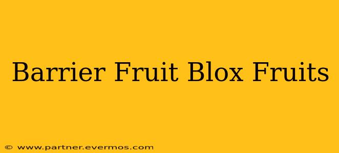 Barrier Fruit Blox Fruits