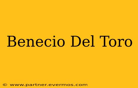 Benecio Del Toro
