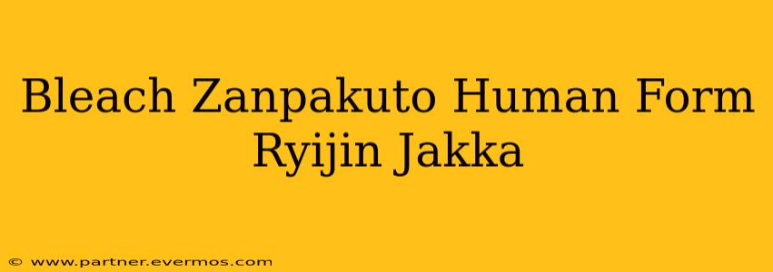 Bleach Zanpakuto Human Form Ryijin Jakka