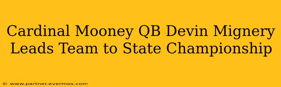 Cardinal Mooney QB Devin Mignery Leads Team to State Championship