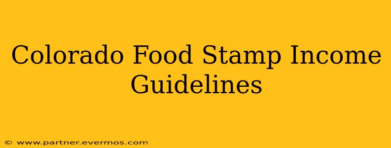 Colorado Food Stamp Income Guidelines