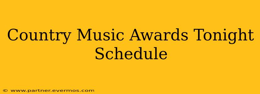 Country Music Awards Tonight Schedule