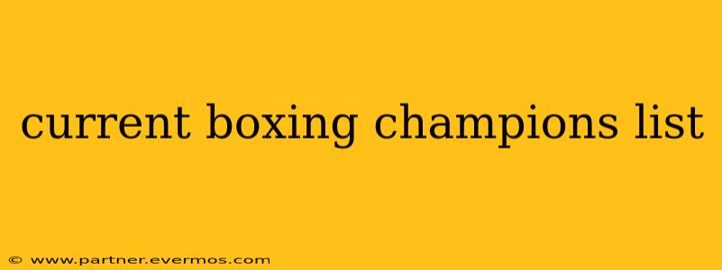 current boxing champions list