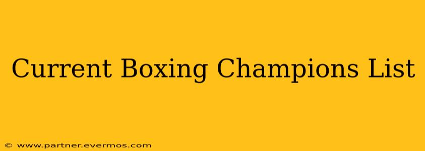 Current Boxing Champions List