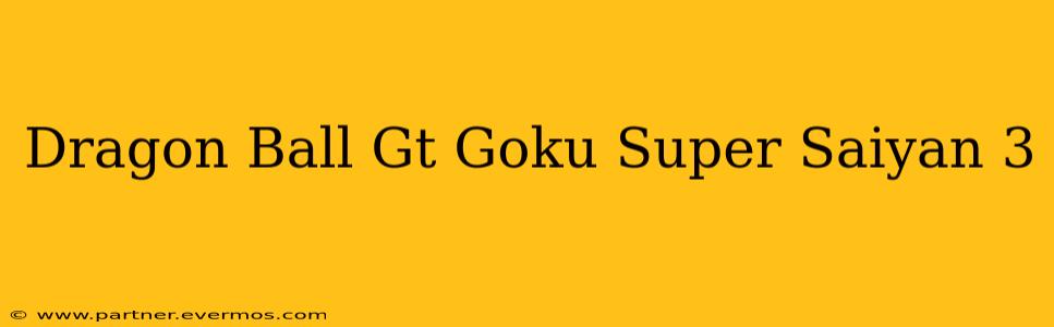 Dragon Ball Gt Goku Super Saiyan 3