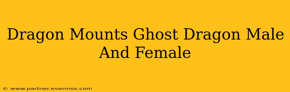 Dragon Mounts Ghost Dragon Male And Female