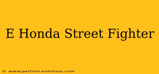 E Honda Street Fighter