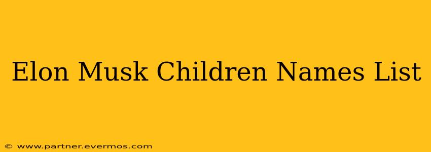 Elon Musk Children Names List