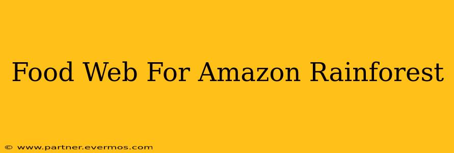 Food Web For Amazon Rainforest