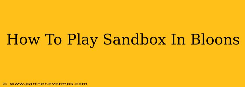 How To Play Sandbox In Bloons