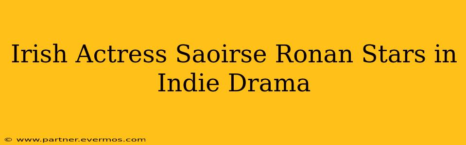 Irish Actress Saoirse Ronan Stars in Indie Drama