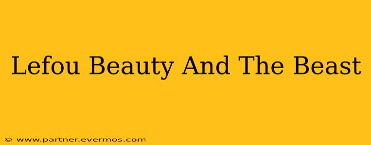 Lefou Beauty And The Beast