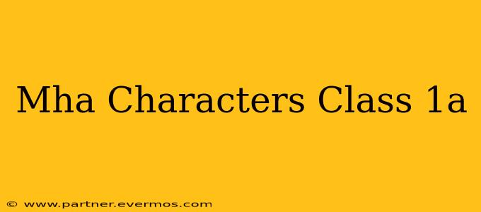 Mha Characters Class 1a
