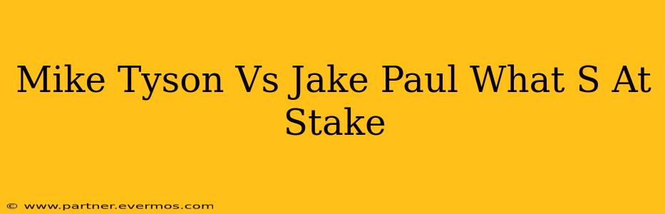 Mike Tyson Vs Jake Paul What S At Stake
