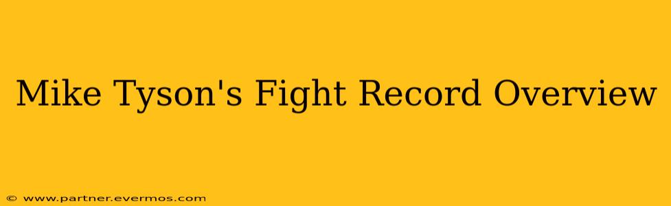 Mike Tyson's Fight Record Overview