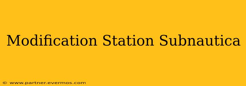 Modification Station Subnautica