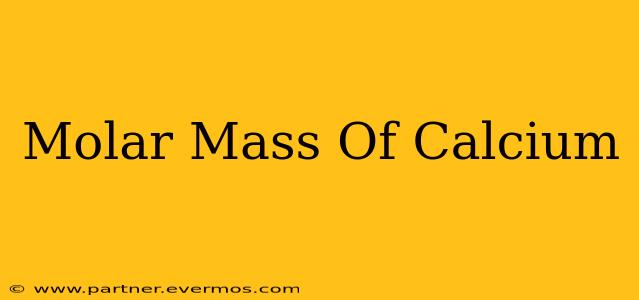Molar Mass Of Calcium