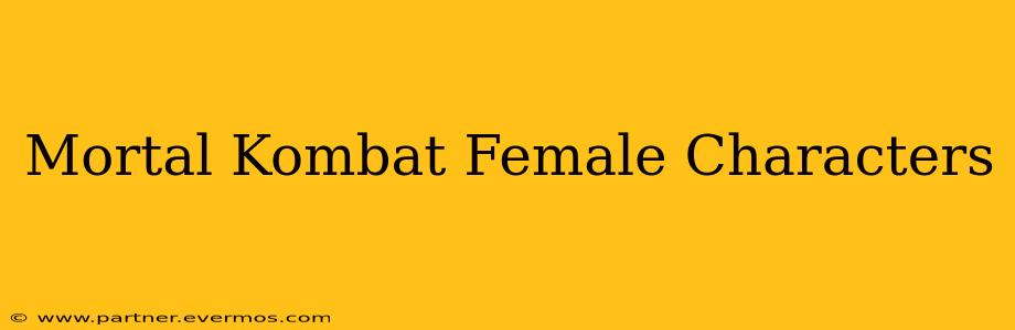 Mortal Kombat Female Characters