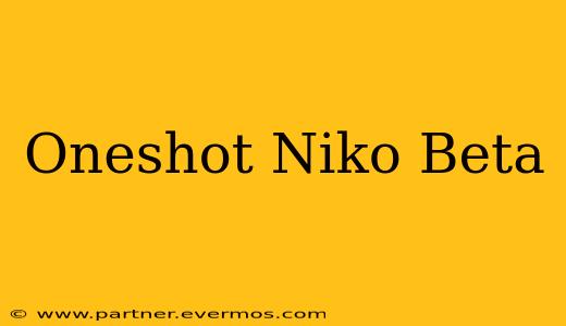 Oneshot Niko Beta
