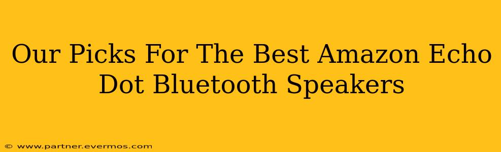 Our Picks For The Best Amazon Echo Dot Bluetooth Speakers