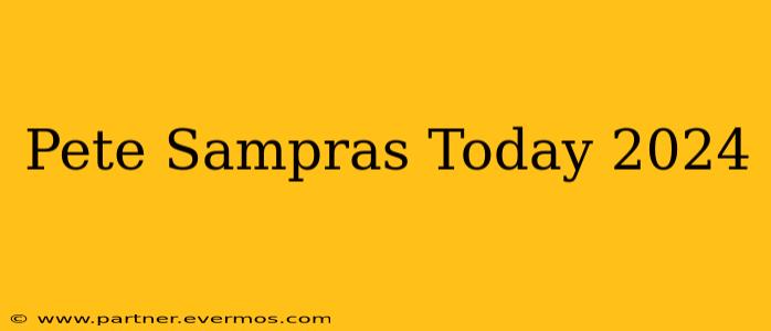Pete Sampras Today 2024