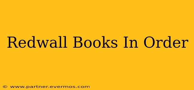 Redwall Books In Order