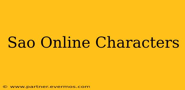 Sao Online Characters