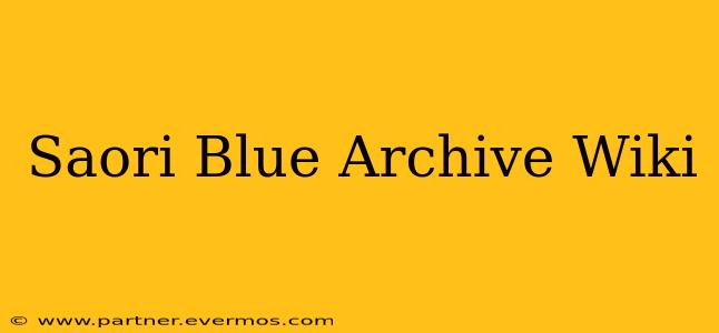 Saori Blue Archive Wiki
