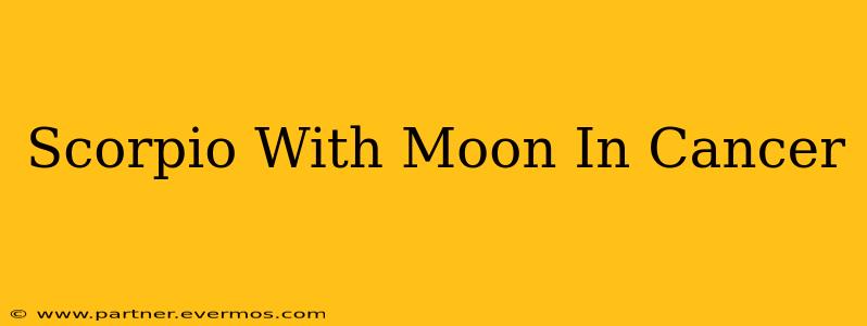 Scorpio With Moon In Cancer