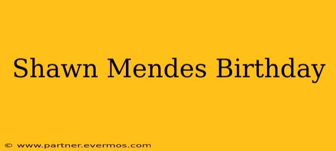 Shawn Mendes Birthday