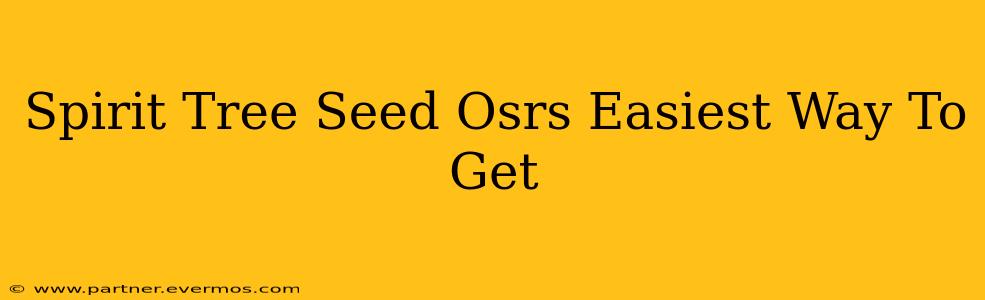 Spirit Tree Seed Osrs Easiest Way To Get