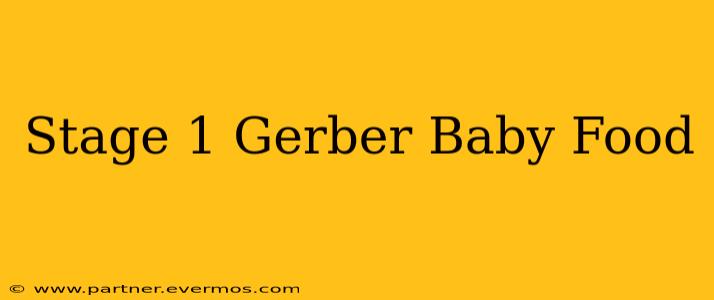 Stage 1 Gerber Baby Food
