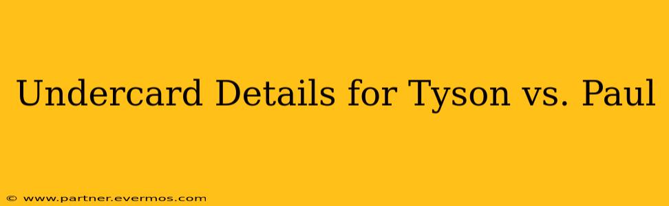 Undercard Details for Tyson vs. Paul