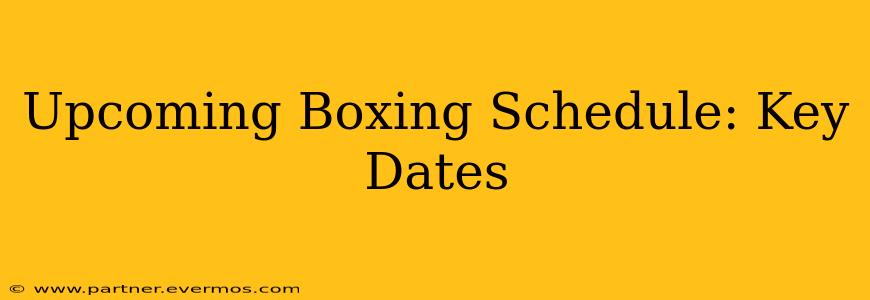 Upcoming Boxing Schedule: Key Dates
