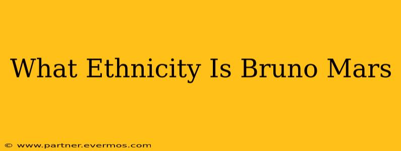 What Ethnicity Is Bruno Mars