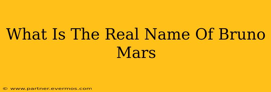What Is The Real Name Of Bruno Mars