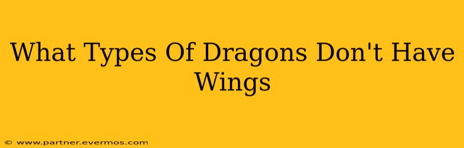 What Types Of Dragons Don't Have Wings