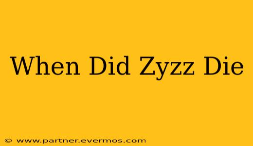 When Did Zyzz Die