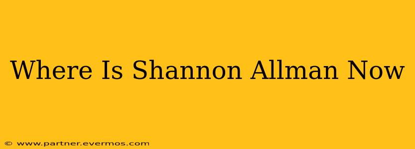 Where Is Shannon Allman Now