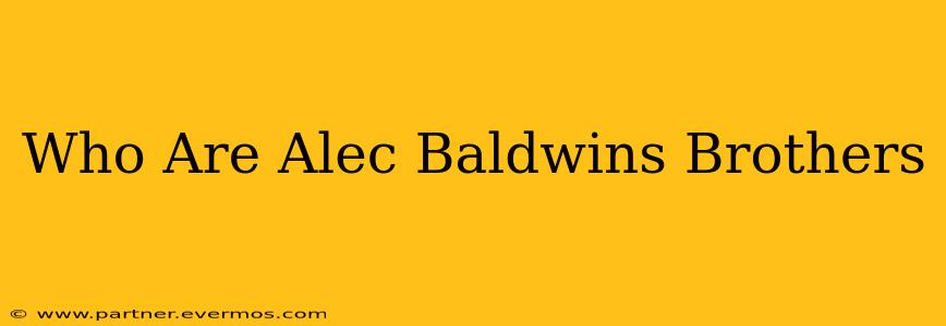 Who Are Alec Baldwins Brothers