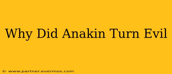 Why Did Anakin Turn Evil