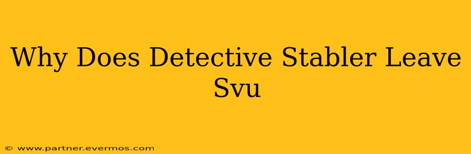 Why Does Detective Stabler Leave Svu